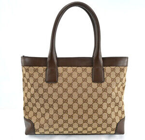 Gucci Gg Canvas Tote Bag Beige Brown #222247G28B